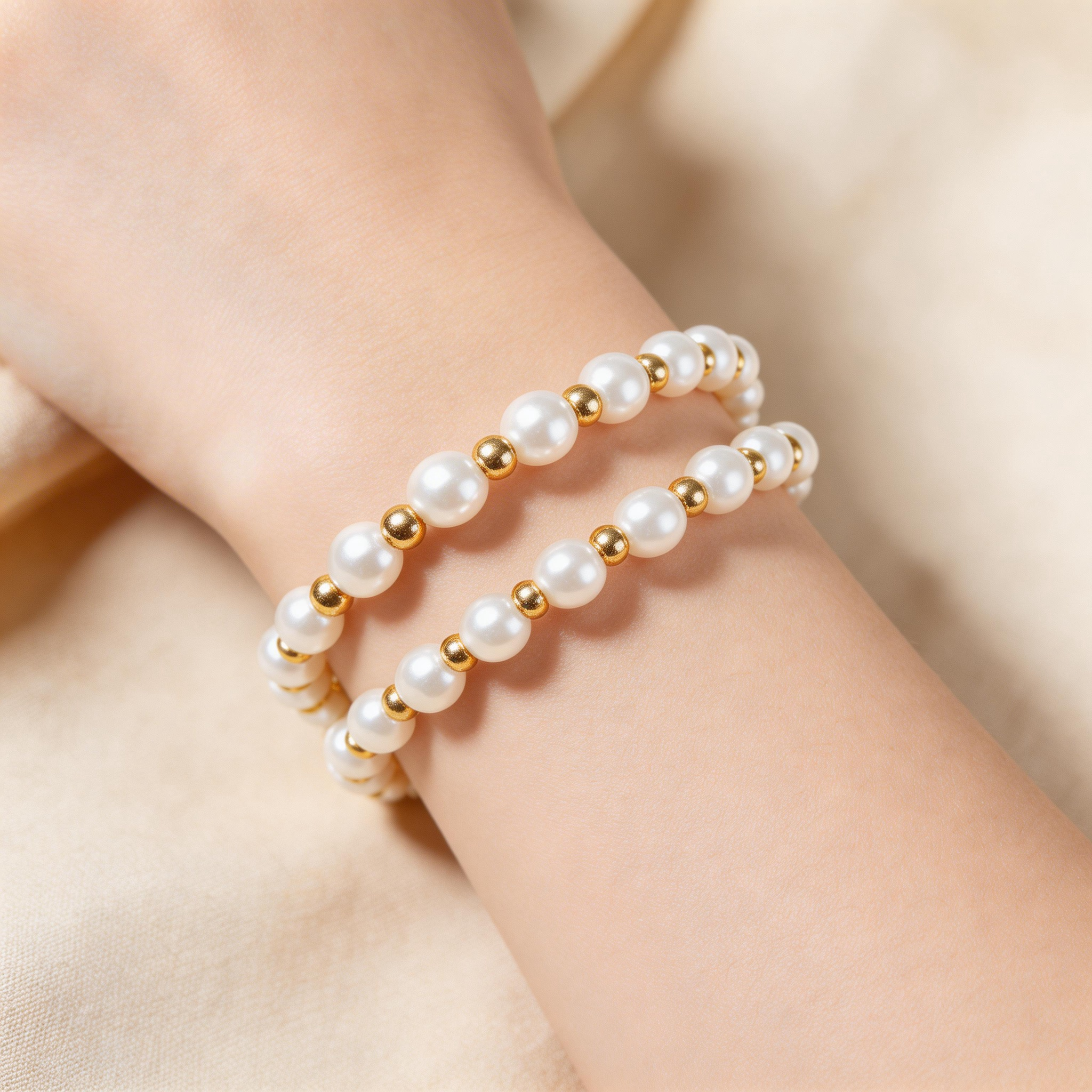 한국 스타일 진주 팔찌