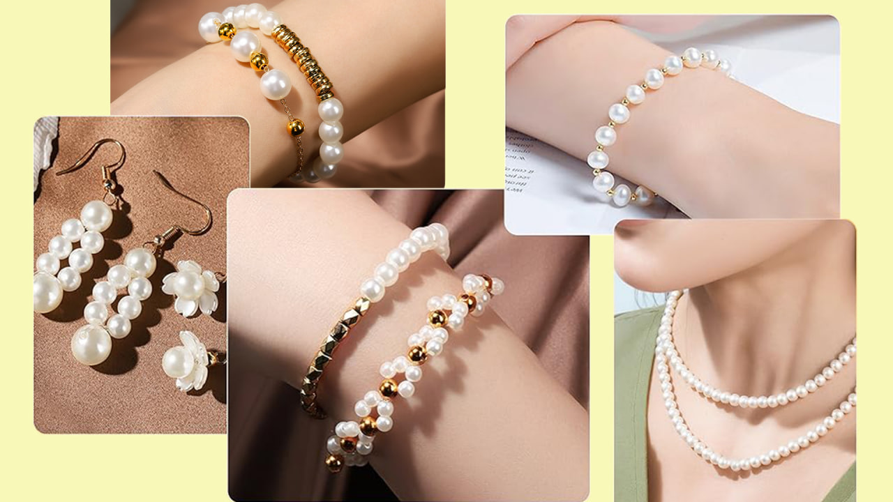 한국 스타일 진주 핸드메이드 팔찌와 목걸이